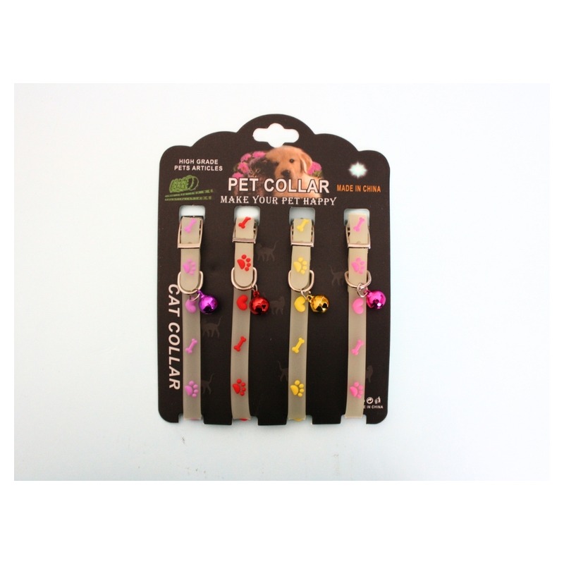 1.0 COLLAR D/GATO C/HUELLAS 4PCS /315227